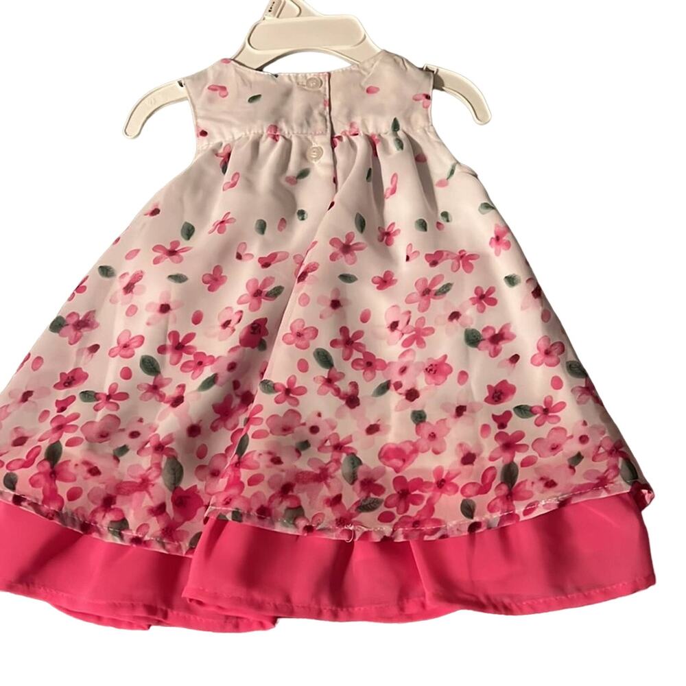 NWT Easter Floral Beautiful quality pink & white floral baby dress! Size 3-6m - Picture 6 of 6